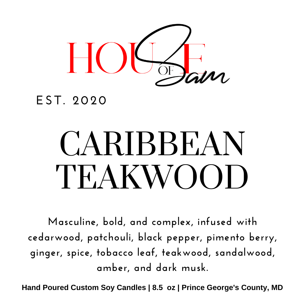 Caribbean Teakwood Couture Soy Candle