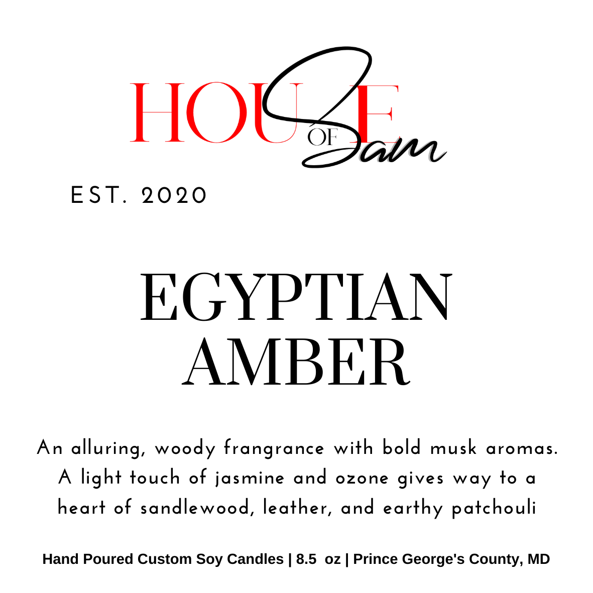 Egyptian Amber Couture Soy Candle